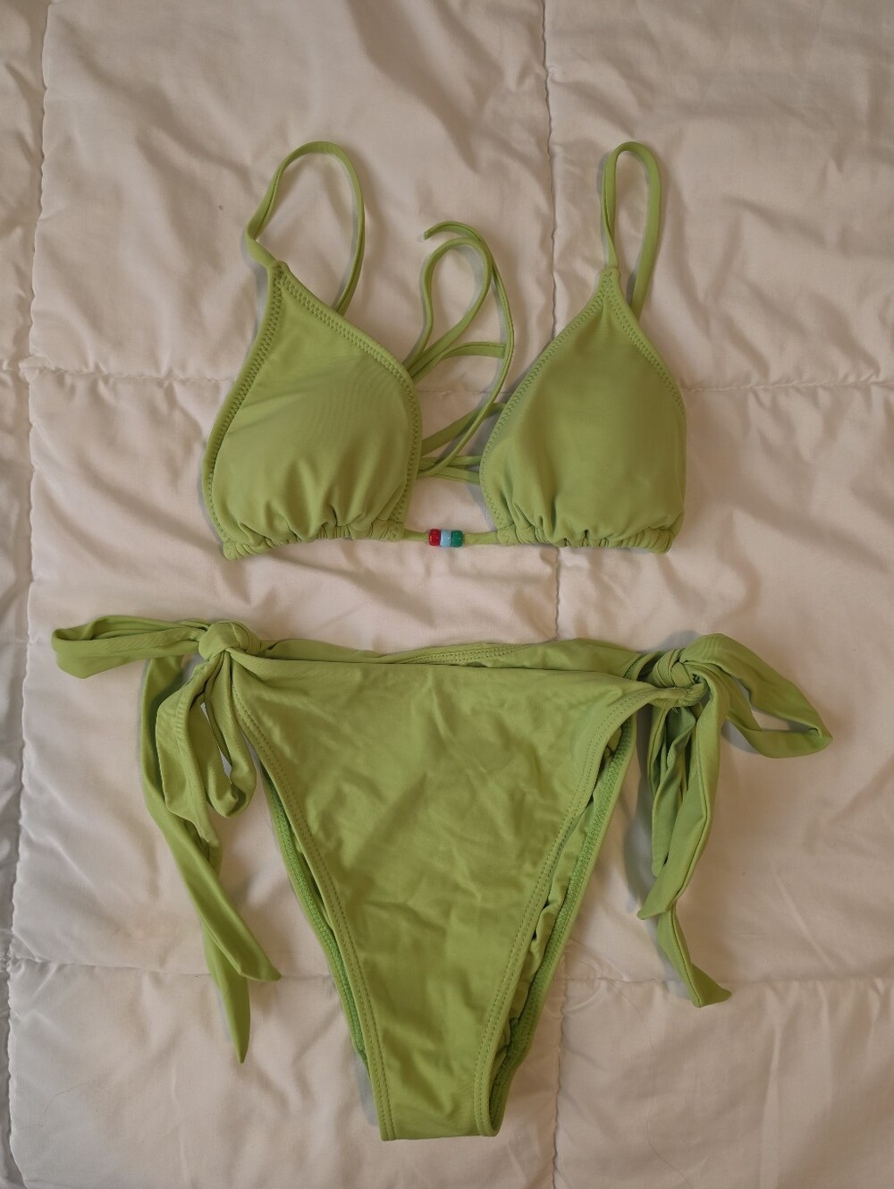 La Hearts By Pac Sun- Light Green Tie-Side Bikini Set- Size Small
